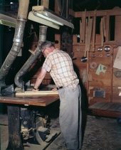 Dixon-Powdermaker Furniture Company employee at work in Jacksonville.