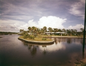 Scenic view of Lake Tarpon from A.L. Anderson Park in Tarpon Springs.