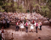 Young people dancing at the Florida Folk Festival in White Springs.