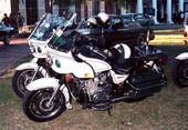 Police motorcycles at the reception during the inauguration of Governor Bob Martinez