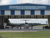 View of the state's King Air prop plane in the William D. Martin Hangar - Tallahassee, Florida.