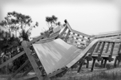 Boardwalk damaged by Hurricane Ivan - Navarre Beach, Florida.