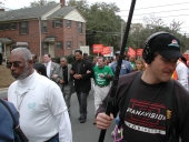 Jesse Jackson walking in demonstration for Gore during the 2000 presidential election vote dispute.