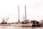 Western Union schooner docked in Key West.