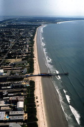 Aerial view of coastline at Cocoa Beach - Brevard County, Florida