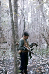 Photographer David LaHart hunting wood ducks
