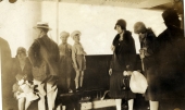 View of Bloyd family members on board a ship to Havana, Cuba during a vacation.