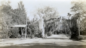 View showing old mill and entrance to the Fountain of Youth attraction in Saint Augustine, Florida.