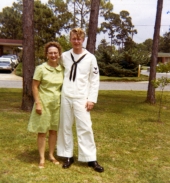 Chipper and mother (Dort) standing in front of home in Panama City, Florida.