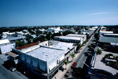 View of the rooftops and Duval Street from the La Concha Hotel - Key West, Florida.