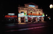 Strand theater on Duval Street at night - Key West, Florida.