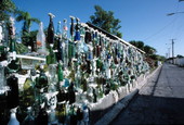 Fence made of bottles at the home of Carolyn Gorton Fuller - Key West, Florida