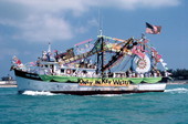 Blessing of the shrimp fleet off Mallory Square - Key West, Florida