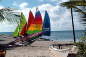 Hobie Cat sailboats on Smathers Beach at the end of South Roosevelt Boulevard - Key West, Florida