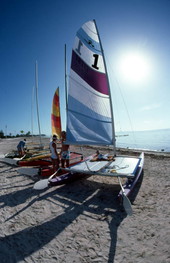 Catamarans on Smathers Beach at the end of South Roosevelt Boulevard - Key West, Florida