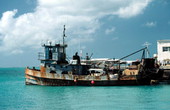Treasure Salvors boat "Dauntless" docked at old Naval Station pier - Key West, Florida