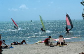 Windsurfers off Smathers Beach at the end of South Roosevelt Boulevard - Key West, Florida.