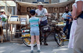 The "Iguana Man" John W. Meek at the Key West art show celebration festivities.