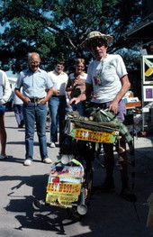 The "Iguana Man" John W. Meek at the Key West art show celebration festivities..