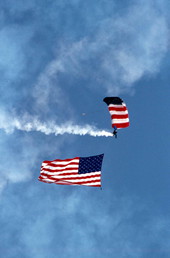 Parachute team performing at NAS Key West air show..