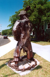 Sculpture of "Buccaneer" created by George Carey's metal class at Key West High School.