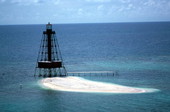 Aerial view of Sand Key Lighthouse - Key West, Florida..