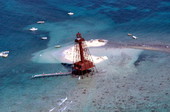 Aerial view of Sand Key Lighthouse - Key West, Florida..