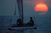Catamaran sailing at sunset - Key West, Florida
