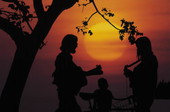 Sunset celebration at Mallory Square - Key West, Florida..
