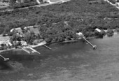 Aerial view of pier on the Strunk family property - No Name Key, Florida