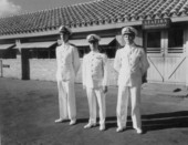 Outdoor group portrait of U.S. Naval officers - Camagèuey, Cuba