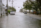 View of flooding on Duval Street during Hurricane Rita - Key West, Florida.