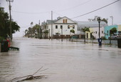 View of flooding on Duval Street during Hurricane Rita - Key West, Florida.