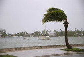 View of sailboat by Garrison Bight Marina during hurricane Rita - Key West, Florida.