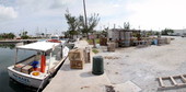 Lobster pots and boat at the Gulf Seafood docks - Stock Island, Florida
