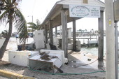 Damage from Hurricane Wilma to charter fishing boat docks at the Garrison Bight City Marina..