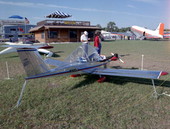 Small personal aircraft on display during an EAA Fly-in - Lakeland, Florida
