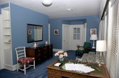 View of bed room inside Little White House on Truman Annex, Key West, FL..
