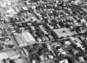 Aerial view of a section of the city at the intersection of Greene and Simonton streets - Key West, Florida.