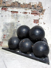 Stacked cannon balls near the entrance to Fort Zachary Taylor - Key West, Florida