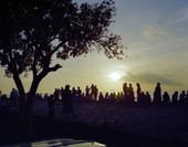 Sunset celebration at Mallory Square, Key West, FL..
