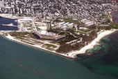 Aerial view of Fort Zachary Taylor and Fort Taylor Beach - Key West, Florida.