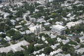 Aerial view showing neighborhood at the Fleming and William street intersection - Key West, Florida.