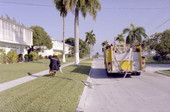 NAS Key West Fire Dept. firefighters practicing fire hydrant spotting and hook-up procedures on "Flag Officers Row" at the Trumbo Point Annex.