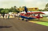 View of the aircraft manufacturers display area at the Lakeland airport during the EAA Fly-In.