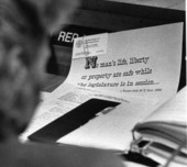 Note about voting on the desk of Rep. Marian Lewis - Tallahassee, Florida.