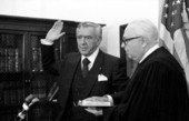 Philip F. Ashler being sworn in as State Treasurer by Justice B.K. Roberts - Tallahassee, Florida.