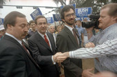 Conservative politician Pat Buchanan at the Capitol in Tallahassee, Florida.