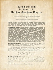 Resolution in memory of Arthur Graham Dozier by the National Conference of Superintendents of Training Schools and Reformatories in New York, New York.