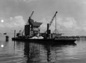 Barge and construction equipment near the Third Bay Bridge - Hillsborough County, Florida